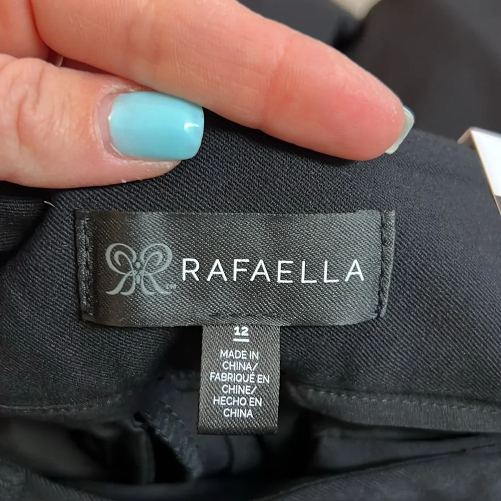 NWT Rafaella Sportswear Black Curvy Boot High Rise Dress Pants-‎ 12